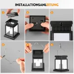 Picture of 2-Pack Solar-Powered Waterproof LED Hanging Lanterns , Outdoor Garden & Table Lamps