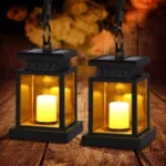 Picture of 2-Pack Solar-Powered Waterproof LED Hanging Lanterns , Outdoor Garden & Table Lamps