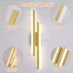 Picture of Dimmable LED Wall Sconce, 16W Gold Modern Wall Light for Bedroom, Living Room, Hallway, Bathroom