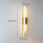 Picture of Dimmable LED Wall Sconce, 16W Gold Modern Wall Light for Bedroom, Living Room, Hallway, Bathroom