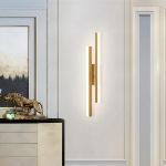 Picture of Dimmable LED Wall Sconce, 16W Gold Modern Wall Light for Bedroom, Living Room, Hallway, Bathroom