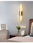 Picture of Dimmable LED Wall Sconce, 16W Gold Modern Wall Light for Bedroom, Living Room, Hallway, Bathroom