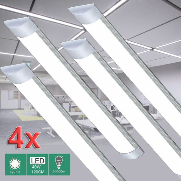 Picture of 4-Pack 4FT LED Shop Lights, 4500K Daylight Ceiling Fixtures for Garage & Workshop