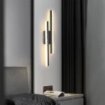 Picture of Modern Black LED Wall Lights, 16W Acrylic Wall Lamp for Living Room, Hallway, Bedroom, and Stairs