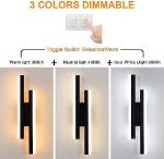 Picture of Modern Black LED Wall Lights, 16W Acrylic Wall Lamp for Living Room, Hallway, Bedroom, and Stairs