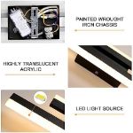 Picture of Modern Black LED Wall Lights, 16W Acrylic Wall Lamp for Living Room, Hallway, Bedroom, and Stairs