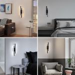 Picture of Modern Black LED Wall Lights, 16W Acrylic Wall Lamp for Living Room, Hallway, Bedroom, and Stairs