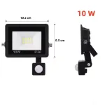 Picture of 10W Outdoor LED Floodlight with PIR Motion Sensor,  IP66 Waterproof Security Light