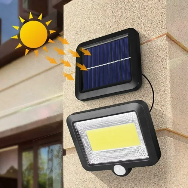 Picture of 100 LED Solar Motion Sensor Wall Light,  Outdoor Security Floodlight for Garden & Pathways