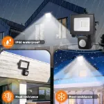 Picture of 50W LED PIR Motion Sensor Floodlight, Outdoor Security Wall Light