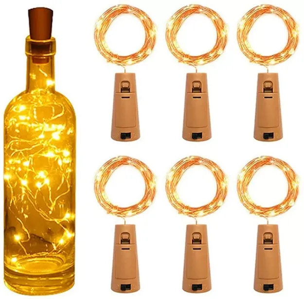 Picture of 20-LED Warm White Bottle String Lights, Copper Wire Fairy Lights with Cork