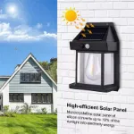 Picture of LED Solar-Powered Motion Sensor Wall Light, Outdoor Garden Security Lamp