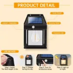 Picture of LED Solar-Powered Motion Sensor Wall Light, Outdoor Garden Security Lamp