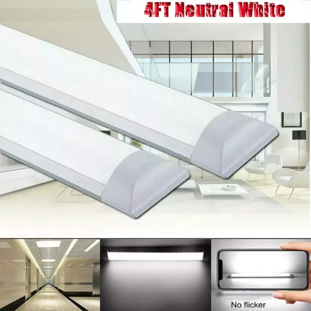 Picture of 4FT LED Batten Tube Light, Bright White Strip Ceiling Lamp for Office, Workshop & Garage