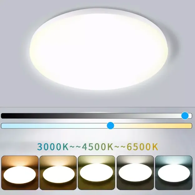 Picture of Modern LED Round Ceiling Panel Light,  Downlight for Kitchen, Living Room & Hall