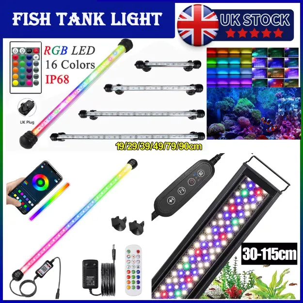 Picture of 115cm Full Spectrum LED Aquarium Light, Overhead Fish Tank & Plant Growth Lamp