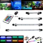 Picture of Submersible RGB LED Aquarium Light Bar with Remote,  Waterproof Fish Tank Lighting with UK Plug