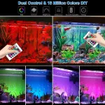 Picture of Submersible RGB LED Aquarium Light Bar with Remote,  Waterproof Fish Tank Lighting with UK Plug