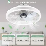 Picture of Modern LED Ceiling Fan Light,  Dimmable Chandelier with Remote Control for Living Room & Bedroom