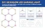 Picture of 14-Piece Hexagon LED Lighting Kit, Ultra-Bright Garage, Workshop & Showroom Illumination