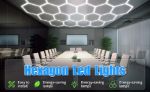 Picture of 14-Piece Hexagon LED Lighting Kit, Ultra-Bright Garage, Workshop & Showroom Illumination