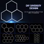 Picture of 14-Piece Hexagon LED Lighting Kit, Ultra-Bright Garage, Workshop & Showroom Illumination