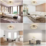 Picture of Luxury LED Crystal Ceiling Fan Light,  Dimmable Silent Fan with Remote Control