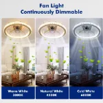 Picture of Luxury LED Crystal Ceiling Fan Light,  Dimmable Silent Fan with Remote Control