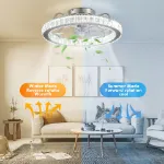 Picture of Luxury LED Crystal Ceiling Fan Light,  Dimmable Silent Fan with Remote Control