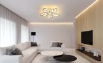 Picture of Modern LED Chandelier Ceiling Light, White Frame with RGB Backlight & Dimmable Mode