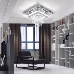 Picture of 30CM Modern Square LED Crystal Ceiling Light,  Minimalist Chandelier for Living Room & Bedroom