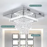 Picture of 30CM Modern Square LED Crystal Ceiling Light,  Minimalist Chandelier for Living Room & Bedroom