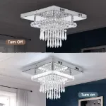 Picture of 30CM Modern Square LED Crystal Ceiling Light,  Minimalist Chandelier for Living Room & Bedroom