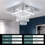 Picture of 30CM Modern Square LED Crystal Ceiling Light,  Minimalist Chandelier for Living Room & Bedroom