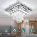 Picture of 30CM Modern Square LED Crystal Ceiling Light,  Minimalist Chandelier for Living Room & Bedroom