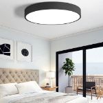 Picture of 40CM 24W Sleek Black LED Ceiling Light, Ultra-Thin Flush Mount Fixture for Bedrooms & Kitchens