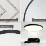 Picture of 40CM 24W Sleek Black LED Ceiling Light, Ultra-Thin Flush Mount Fixture for Bedrooms & Kitchens