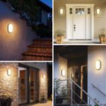 Picture of 14W Black LED Oval Bulkhead Light, IP54 Waterproof Outdoor Wall & Ceiling Light, 980LM, 4000K Natural White (2 Pack)