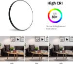 Picture of 60cm 48W Black Round LED Ceiling Light – Modern Surface Mount Indoor Lighting