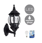 Picture of Classic Black Outdoor Wall Light, IP44 Waterproof Garden Lantern with 6W LED Bulb