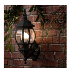 Picture of Classic Black Outdoor Wall Light, IP44 Waterproof Garden Lantern with 6W LED Bulb