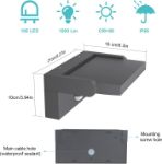 Picture of  24W Modern LED Wall Light , IP65 Waterproof Adjustable Outdoor & Indoor Lamp, 1500LM, Warm White 3000K, Anthracite Finish