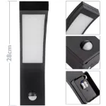 Picture of Modern 10W LED Outdoor Wall Light with PIR Motion Sensor,  Curved Arc Black Security Lamp, IP54 Waterproof