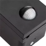 Picture of Modern 10W LED Outdoor Wall Light with PIR Motion Sensor,  Curved Arc Black Security Lamp, IP54 Waterproof