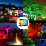 Picture of 50W RGB LED Floodlight, 16-Color Changing Outdoor Spotlight with Remote 