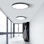 Picture of 36W Ultra-Thin LED Ceiling Light – Modern Black Flush Mount Fixture for Bedroom & Kitchen