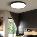 Picture of 36W Ultra-Thin LED Ceiling Light – Modern Black Flush Mount Fixture for Bedroom & Kitchen