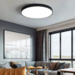 Picture of 36W Ultra-Thin LED Ceiling Light – Modern Black Flush Mount Fixture for Bedroom & Kitchen