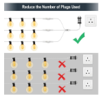 Picture of 3-Way Splitter Connector for Christmas Lights, Waterproof 2-Pin Y Connector for Outdoor LED Fairy Lights, G40 Globe Lights, and Garden Décor