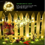 Picture of [2 Pack] Solar Powered String Lights, 16.4Ft 50 LED Warm White Waterproof Fairy Lights for Indoor & Outdoor Décor, Christmas, Halloween, Garden, Patio